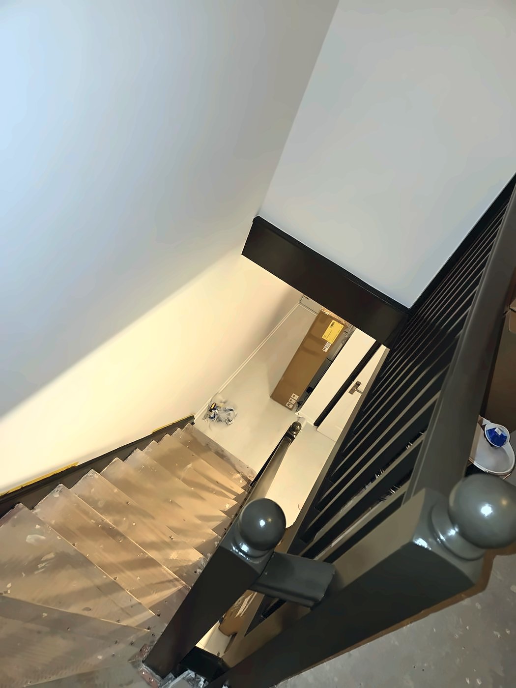 Deep green banister