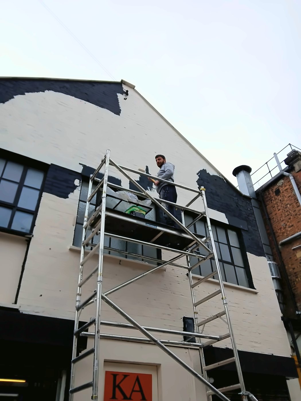 Repainting a building gable