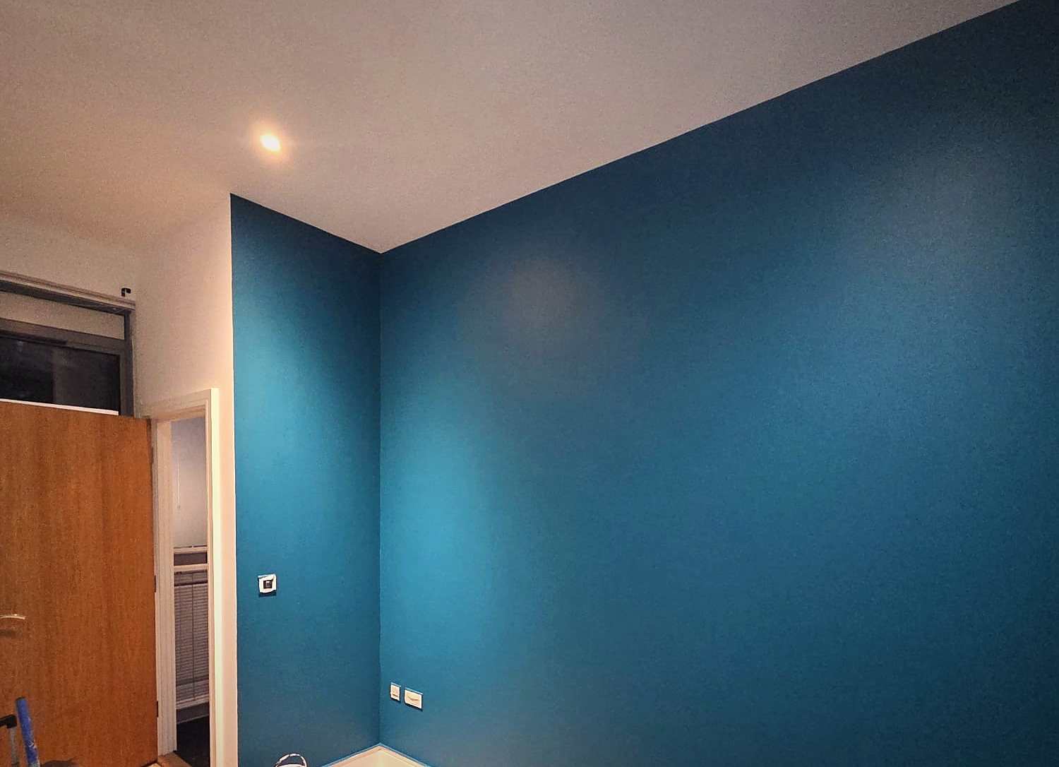 Deep teal bedroom