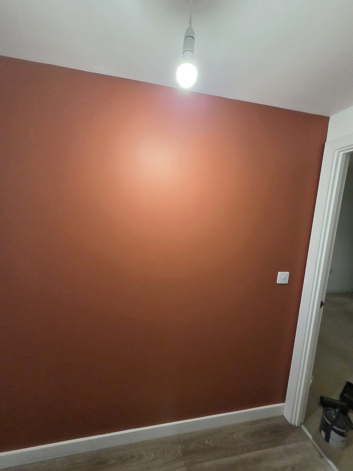 Terracotta feature wall painted by Zakro