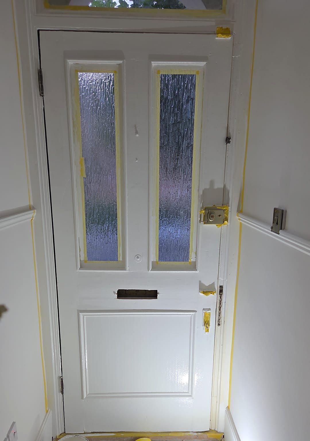 Victorian front door, white gloss inside, painted by Zakro