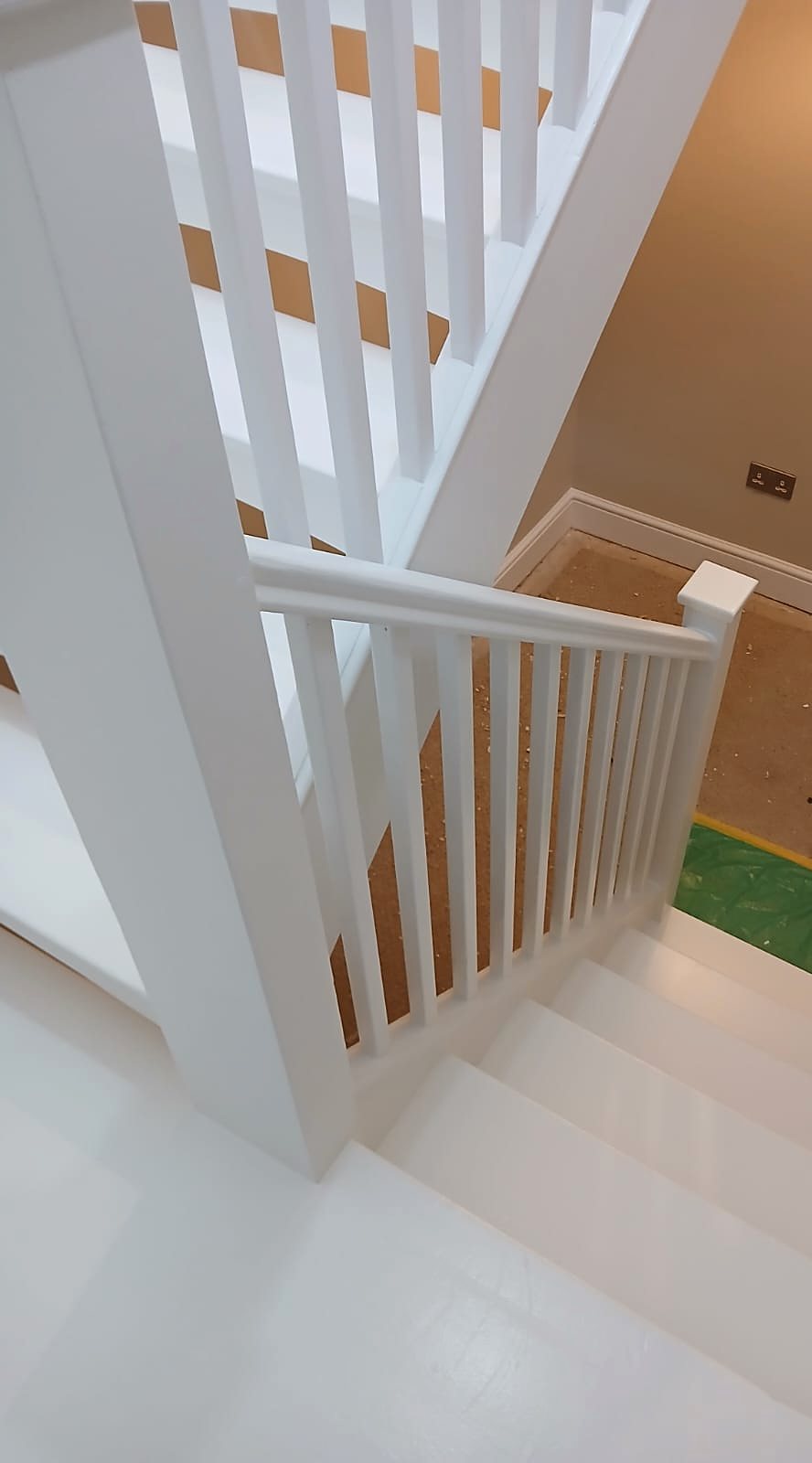 White painted staircase and balustrade